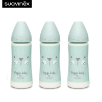 ราคา Suavinex แพ็ค 3 ชิ้น ขวดนม ลาย HYGGE รุ่น Premium polyamide wide neck bottle with round teat ขนาด 360ml เหมาะสำหรับอายุ 12 24 เดือน (19651334678)