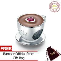 ราคา BAMOER ถ้วยกาแฟลูกปัดโลหะสำหรับผู้หญิงสร้อยข้อมือเสน่ห์ยุโรปเครื่องประดับแฟชั่นเคลือบเงินแท้925 SCC1286 (835182287)