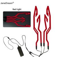 ราคา JaneDream 4กระพริบไฟเตือนกันน้ำรถจักรยานยนต์จักรยานหมวกกันน็อค LED เย็นแสงแถบสติ๊กเกอร์คืนขี่หมวกกันน็อคชุด (15483427317)