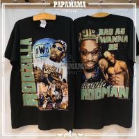ราคา DENNIS RODMAN Bas as i waana be เดนนิส รอดแมน เสื้อบาส เสื้ือกีฬา Chicago Bulls papamama vintage (15923256076)