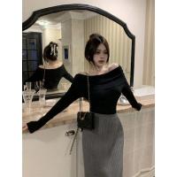ราคา H H พร้อมส่ง เสื้อไหมพรมเปิดไหล่ แขนยาว ดีเทลผ้าร่อง ผ้านิ่มใส่สบาย M335 98117 1 (16970036079)
