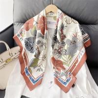 ราคา ผ้าพันคอผ้าไหมซาตินโพลีเอสเตอร์สำหรับผู้หญิงขนาด90 90ซม ผ้าคลุมไหล่ฮิญาบพิมพ์ลายดอกไม้ผ้าพันคอสี่ฤดู (21170508521)