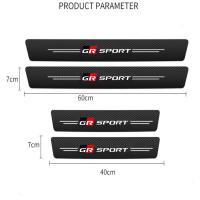 ราคา Car door sill side pedal scratch sticker Trunk protection carbon fiber thickened leather sticker for Toyota GR sport VIos Yaris Corolla Cross Wish Revo CHR Avanza Fortuner Rush (18284216234)