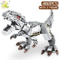 ราคา HUIQIBAO Jurassic Indominus Rex ไดโนเสาร์ World ชุดบล็อกตัวต่อ City Triceratops Velociraptor Dino Park อิฐของเล่นเด็ก (21170545849)