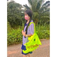 ราคา กระเป๋ากิ้งก่า กระเป๋าไดโนเสาร์ สีเขียวสะท้อนแสง ส่งจากไทย (16070288896)