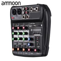 ราคา ammoon AI 4 Compact Mixing Console Digital Audio Mixer 4 Channel BT MP3 USB Input 48V Phantom Power for Music Recording DJ Network Live Broadcast Karaoke (19644146290)