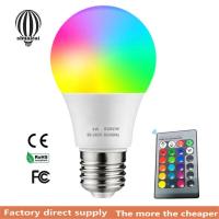 ราคา หลอดไฟ LED RGB E27 3W เปลี่ยนสีได้16สีไฟ4ระดับปรับความสว่างได้หลอดไฟอัจฉริยะสำหรับบาร์ Ktv เวที (12705872117)