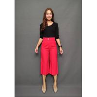 ราคา Plain Plain by Noi กางเกงลินินบาน5ส่วน กางเกงขาบาน กระดุมหน้า (19573769140)