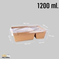 ราคา กล่องกระดาษ กล่องกระดาษใส่อาหาร 2 ช่อง กล่องข้าวกระดาษ กล่องไฮบริด กล่องกระดาษคราฟท์ ฝาใส 20 ชิ้น 123packing (9840891564)