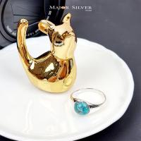 ราคา แหวนติดหินแท้ หัว 9 มิล เทอควอยซ์ มุก นิล มูนสโตน ใส่ได้ ชาย หญิง แหวนเงินแท้ 92 5 Major silver (4801506278)