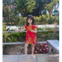 ราคา งานใหม่ชุดกระโปรงเด็ก ชุดเดรสเด็กสีแดงลายปลาทอง (17449390907)