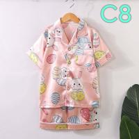 ราคา ชุดนอนเด็กผ้าซาติน 4 12ปี ชุดนอนเด็กโต แขนสั้น ขาสั้น (18473410490)