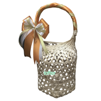 ราคา ชะลอม จุก หูหิ้ว 4 5 6 7 8 นิ้ว ชะลอมเปล่า พร้อมโบว์ สีส้มทอง เขียว แดง น้ำเงิน พีช (21053772957)