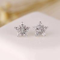 ราคา Fashion earrings ต่างหูเงินแท้925 ต่างหูเพชรเกล็ดหิมะ พร้อมกล่อง (5445844337)