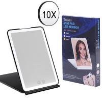 ราคา LED Makeup Mirror 10x Magnifying Mirror with Lights Portable Foldable Travel Desk Vanity Table Bath Bedroom Mirrors Makeup Tools Mirrors (19622098418)