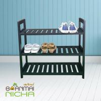 ราคา Baanmainicha ชั้นวางรองเท้า 3 ชั้น ไม้ยางพารา วางรองเท้าได้ 9 คู่ Size 60 x 28 x 69 cm (4605056616)