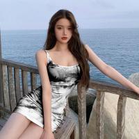 ราคา กระโปรงมัดย้อมสีส้ม DQ 8284 ชุดเดรสผ้ามัดย้อม มินิเดรสมัดย้อม (10219118425)