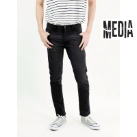 ราคา กางเกงยีนส์ ยืด ผู้ชาย ทรงกระบอกเล็ก ขัดลายช่วงต้นขา MEDIA JEANS SN SS31 (9455099499)
