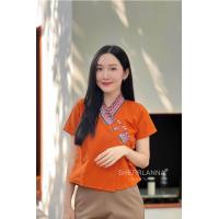 ราคา เสื้อผ้าฝ้ายพี้นเมืองคอวีป้ายผูกอกแต่งขอบผ้าทอ (20286230102)