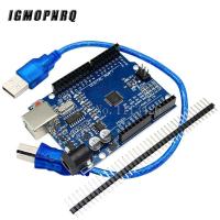 ราคา UNO R3 Official ATMEGA16U2 MEGA328P Chip For Arduino UNO R3 Development board USB CABLE (18444479389)