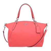ราคา กระเป๋า COACH แท้ หนังแท้ หนังนิ่ม มีสายยาว Coach 28993 Black COACH MADISON PEBBLE LEATHER KELSEY SHOULDER BAG Coral (11851805781)