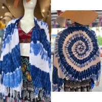 ราคา ผ้าพันคอ คลุมไหล่ ย้อมคราม ผ้าพริ้ว เบาสบาย (20622566315)