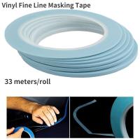 ราคา 33 Meters roll Blue High Temp Vinyl Thin Fine Line Fineline Masking Tape Painters Tape Automotive Car Auto Painting for Curves (14246013424)