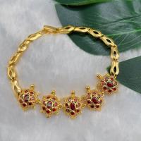 ราคา CSJ ฮ่องกงข้อมือ สร้อยข้อมือเต่า งานทองเหลือง 18K พลอย สีแดง ไม่ลอกไม่ดำ (14575520371)