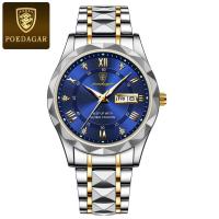 ราคา 100 original business luxury stainless steel mens watch gold waterproof luminous quartz wrist watch for men Swiss watches men (21031688264)