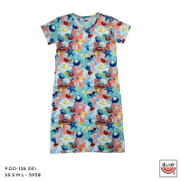 ราคา แตงโม SUIKA เสื้อแตงโม เดรสผ้ายืดคอกลม พิมพ์ลายเปลือกหอย P DO 128 (20460531508)