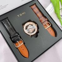 ราคา watch house NEW นาฬิกา TOMI แบรนด์แท้100 เข็มเล็กเดินออโต้ สายใส่ง่าย มีสาย2สีใน1เซ็ต สวมใส่สบาย กันน้ำ 100 เปอร์เซ็น ขนาดหน้าปัด 38 mm (16411516889)