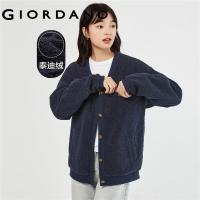 ราคา GIORDANO Women Jackets Chunky Teddy Fleece V Neck Warm Jackets Button Closure Simple Fashion Casual Loose Jackets 05373867 (20412220485)