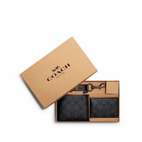 ราคา Coach outlet ของเเท้ กระเป๋าสตางค์ผู้ชาย มีกล่อง COACH BOXED 3 IN 1 WALLET GIFT SET (19776123464)