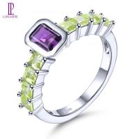 ราคา Lohaspie เครื่องประดับ1 8กะรัต925เงินแท้พร้อมแหวนพลอยอเมทิสธรรมชาติพลอยตัดรูปแปดเหลี่ยมพลอยอเมทิสต์แหวนเงิน925สำหรับเครื่องประดับผู้หญิง (19885492909)