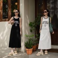 ราคา พร้อมส่ง เดรสกล้ามขลิบขอบ สกรีนหน้า งานป้ายvshop (20069729865)