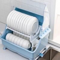 ราคา กล่องเก็บจานในครัว ที่คว่ำจาน ฝาปิด พร้อมถาดรองน้ำ ชั้นวางจาน ชั้นคว่ำจาน ชั้นวางของ ที่คว่ำแก้ว (10223668087)