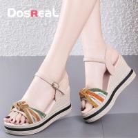 ราคา รองเท้าแตะส้นหนา DOSREAL สำหรับผู้หญิงลดราคารองเท้าแตะมีส้นหนาฤดูร้อนแฟชั่น7ซม รองเท้าแตะมีส้นรองเท้าเสริมส้นสุภาพสตรี (19004555346)