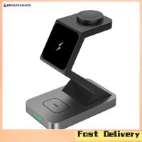 ราคา Broadfashion 15w Fast Wireless Charger Stand 3 in 1 Magnetic Charging Dock Station Compatible For Iphone Watch Airpods (21189989535)