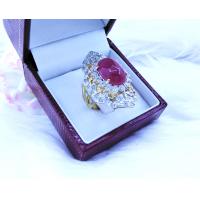 ราคา แหวนเพชรจิวเวลรี่ พลอยชาตั้มหัวพลอยหลังเบี้ย สวยเป๊ะละเอียดสุดๆ (7690583240)