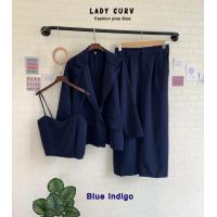 ราคา สูทสาวอวบ กางเกงสาวอวบ สูทคลุมแขนยาว กางเกงขายาว สายเดี่ยว (18458731603)