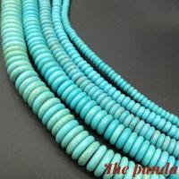 ราคา The Panda Wholesale Dia 2x5 3x6 8 18mm Flat blue and Ivory Turquoise Spacer Beads Loose round natural stone bracelet rondelle beads (17124240997)