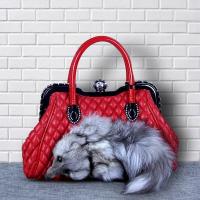 ราคา Autumn of 2021 the new leather handbags maomao bag princess bag fox head female bag fur shoulder aslant package (12614438645)