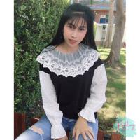 ราคา เสื้อฉลุคอกลมแขนยาว อก44 ปลายแขนจั๊ม (14124640555)