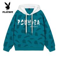 ราคา เสื้อกันหนาว PLAYBOY Mens Hooded แบบใหม่หลวมพร้อมขนาดเสื้อลำลองแขนยาวหัวซิประบายอากาศเสื้อกันหนาวพิมพ์เย็น (19409199307)