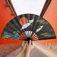 ราคา พัด นกเขียนบนท้องฟ้าเหนือเมฆ พัดจีน ขนาดใหญ่13นิ้ว พัดจีนโบราณ สีดำผ้าไหม พัดลมมือพกพา ตกแต่งบ้าน (16058030547)