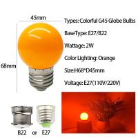 ราคา โคมไฟไฟ Led หลากสี B22 E27 Led 2W AC 220V SMD 2835ไฟฉาย G45การตกแต่งบ้านหลอดไฟกลม (20392654877)