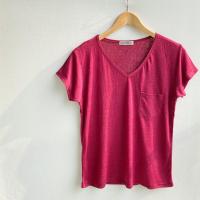 ราคา เสื้อยืดคอวีมีกระเป๋า เนื้อผ้าสลาฟ อก 36 ยาว 24 (19941624086)