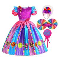 ราคา 2023 Sweet Lollipop Candy Kids Dress Carnival Party Little Girl Birthday Costume Fancy Rainbow Tutu Children Wedding Clothes by Hs2023 (19691850786)