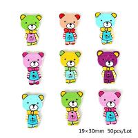 ราคา 50ชิ้น ถุงนกฮูก แมว หอยทาก ผีเสื้อ หมีรูปสัตว์2หลุมกระดุมไม้ DIY จักรเย็บผ้าสมุดเด็กหัตถกรรมเสื้อผ้าอุปกรณ์เสริม (14616370111)