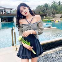 ราคา แขนระบายตาข่าย ชุดว่ายน้ำแฟชั่น ชุดเดรสโชว์หลัง รุ่น ชุดว่ายน้ำสตรี ชุดว่ายน้ำ ชุดว่ายน้ำหญิงชุดว่ายน้ำแขนยาว women swimwear กางเกง (9248983092)